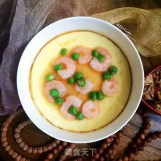Make Emerald shrimp steamed eggs step 7