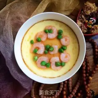 Make Emerald shrimp steamed eggs step 8