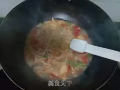 Make Tomato mushroom egg noodles step 11
