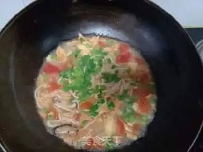 Make Tomato mushroom egg noodles step 12