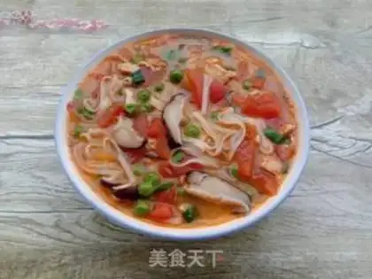 Make Tomato mushroom egg noodles step 13