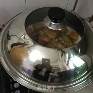 Make Pumpkin steamed chicken step 8