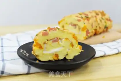 Make Salted egg and yellow ham rolls step 12