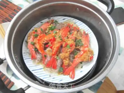 Make Garlic fan shrimp step 5