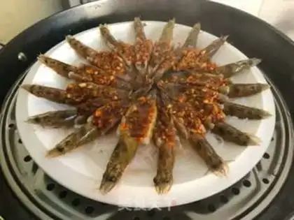 Make Garlic fan steamed shrimp step 10