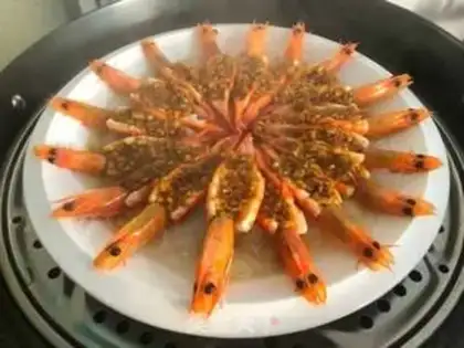 Make Garlic fan steamed shrimp step 11