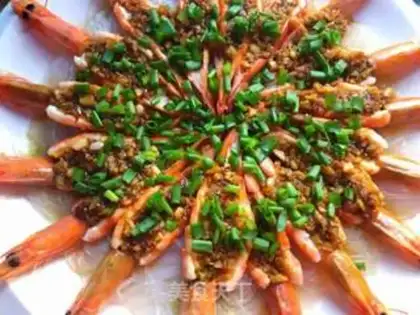 Make Garlic fan steamed shrimp step 12