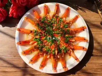 Make Garlic fan steamed shrimp step 15