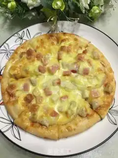 Make Chicken ham pizza step 13