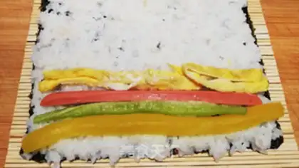 Make Japanese simple sushi rolls step 5