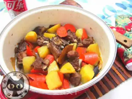 Make Coke chop burn potatoes step 8