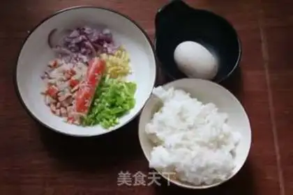 Make Crab stick egg fried rice step 0