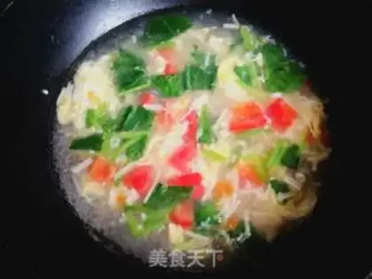 Make Spinach omelet soup step 8