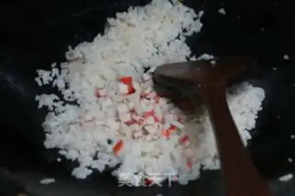 Make Crab stick egg fried rice step 6