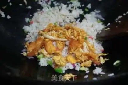 Make Crab stick egg fried rice step 9