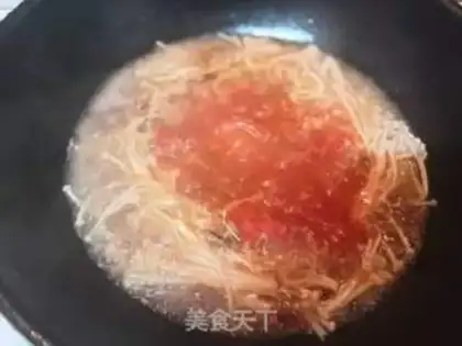 Make Beef golden needle mushroom soup step 4