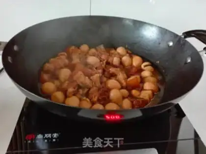 Make Quail egg red pork step 9