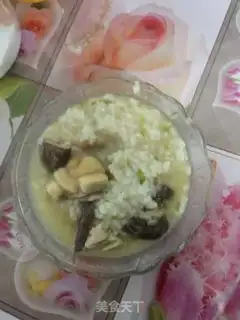 Make Chicken leg mushroom congee step 6
