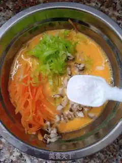 Make Vegetable thick egg fever step 6