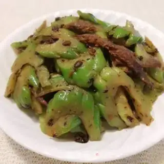 Make The beanfish fried the bitter melon step 5