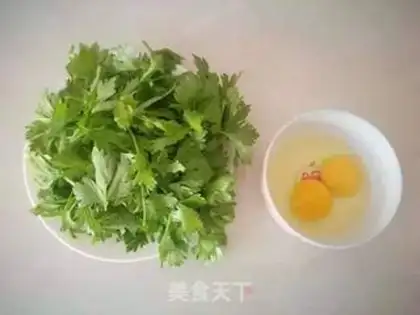 Make Celery egg soup step 0