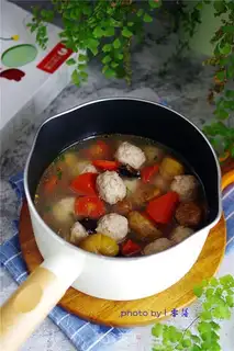 Make Chestnut carrot meatball soup step 9