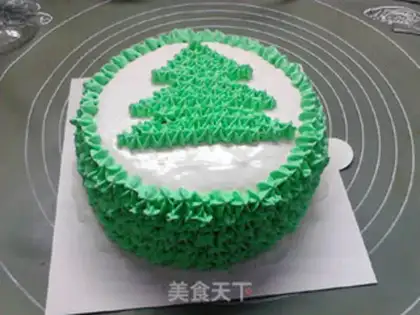 Make Christmas tree cake step 11