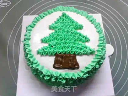Make Christmas tree cake step 12