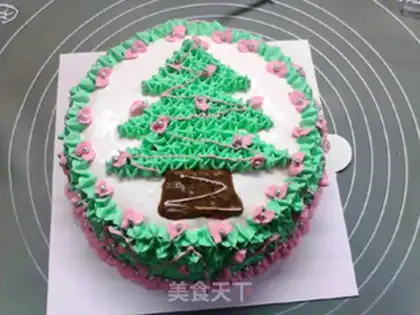Make Christmas tree cake step 17