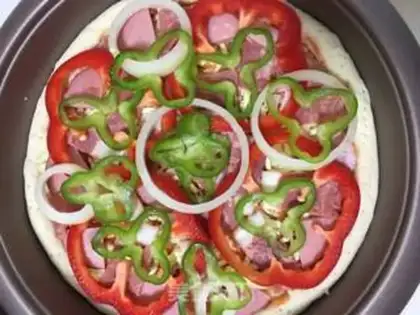 Make Bacon sausage pizza step 6