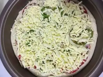 Make Bacon sausage pizza step 7