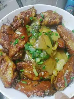 Make Chicken wings and chips step 8