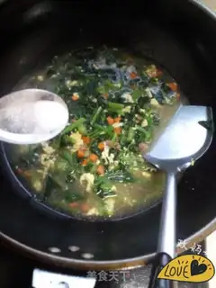 Make Meat-ding spinach soup step 11