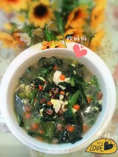 Make Meat-ding spinach soup step 13