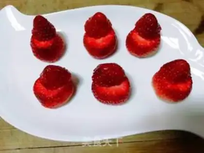 Make Strawberry Santa step 2