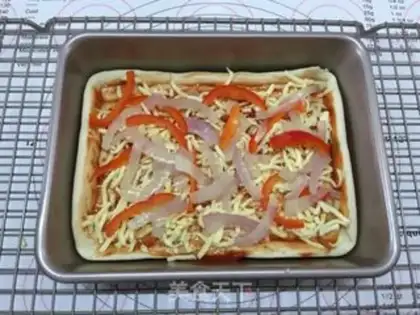 Make Sweet chicken pizza step 12