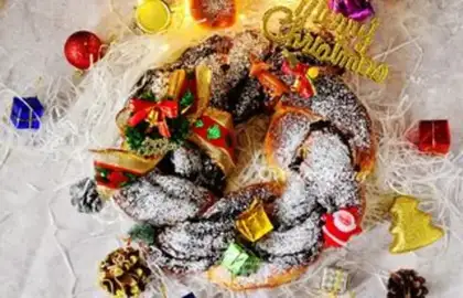 Make Christmas chocolate ring bread step 9