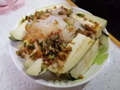 Make Garlic fan steamed eggplant step 4