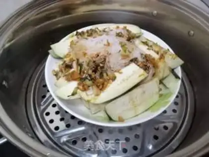 Make Garlic fan steamed eggplant step 5