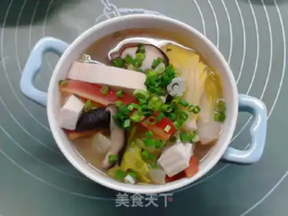 Make Triple cabbage tofu soup step 15