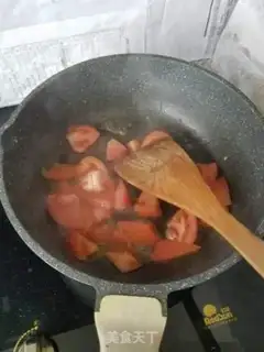 Make Tomato egg mushroom powder step 4
