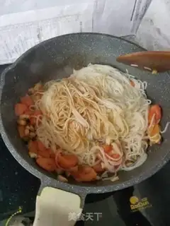 Make Tomato egg mushroom powder step 6