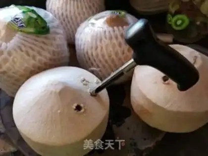 Make Coconut sugar cane gel chicken leg soup step 0