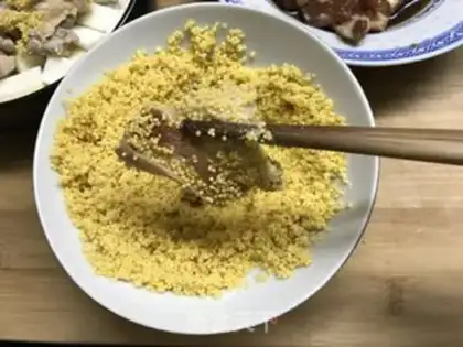 Make Rice powdered meat step 5