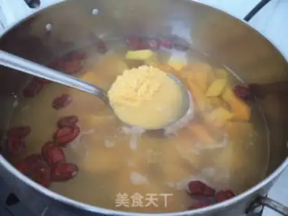 Make Double red rice congee step 4