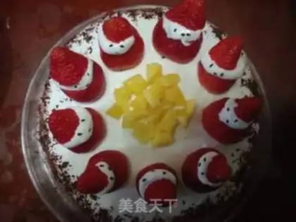 Make Strawberry birthday cream cake step 11