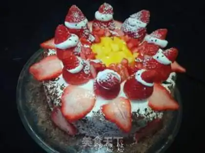 Make Strawberry birthday cream cake step 13