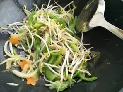 Make Chicken fried rice cake step 7
