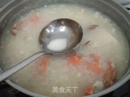 Make Double rice sea crab congee step 7