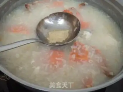 Make Double rice sea crab congee step 8